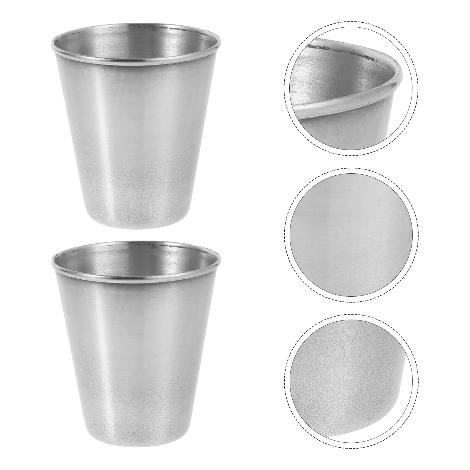 6pcs Stainless Steel Shot Glass Glass Strong Prime Metal Cups for Coffee Tea Milk Drinks Easy Clean Home Picnic