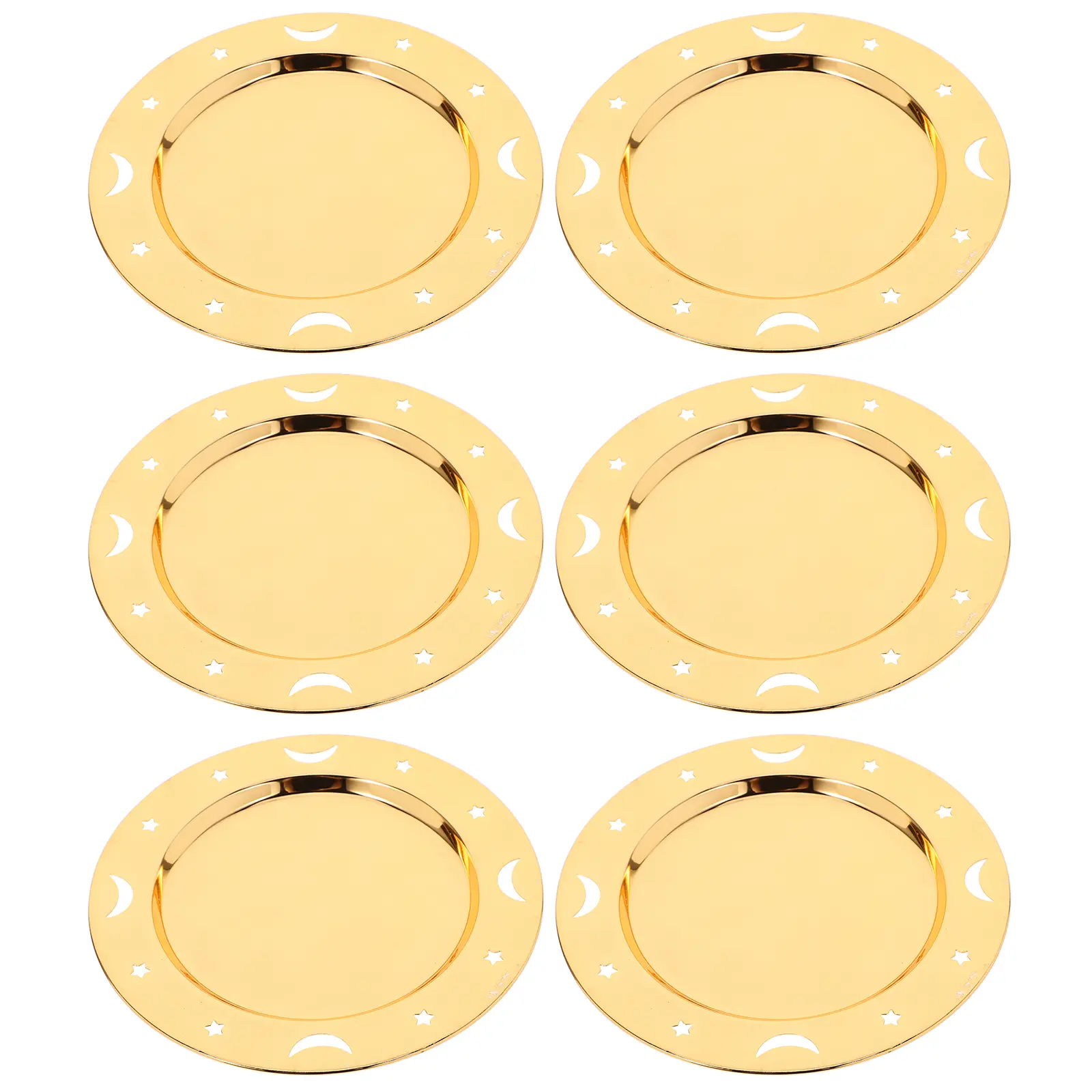 6pcs Metal Trays for Storage Serving Plates Zinc Alloy Jewelry Fruit Snack Display Vintage Home Decor Cake Dessert