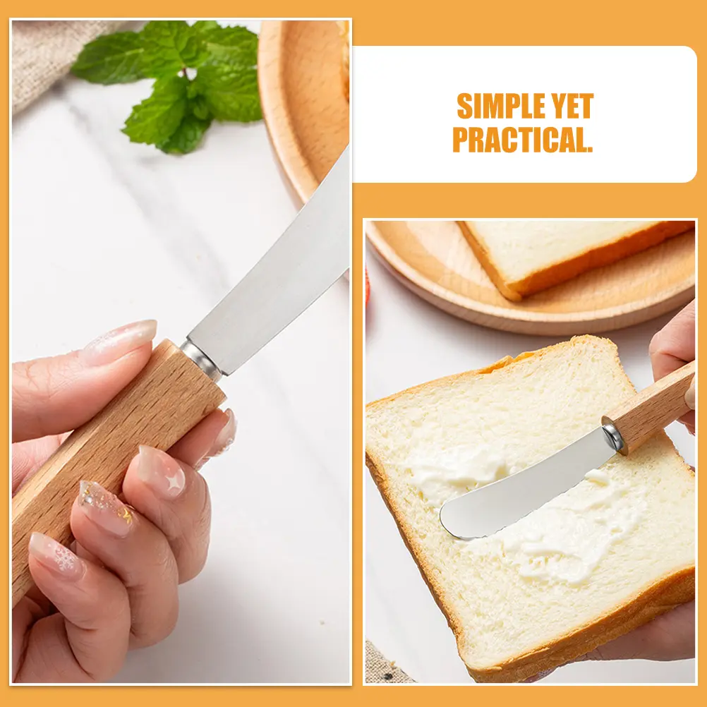 Long Handle Bread Knife Stainless Steel Scraper Butter Spreader Practical Holes Jam Peanut Tool Bakery Cheese