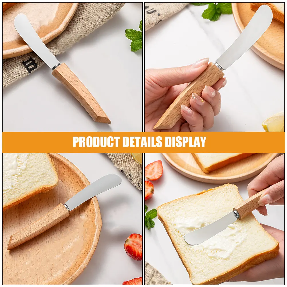 Long Handle Bread Knife Stainless Steel Scraper Butter Spreader Practical Holes Jam Peanut Tool Bakery Cheese