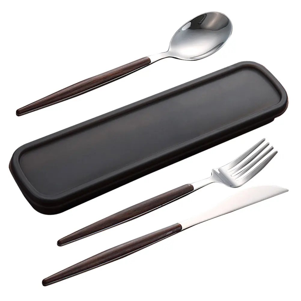 4Pcs Stainless Steel Cutlery Set Reusable Fork Spoon Kit Camping Hiking Portable Tableware Eco Friendly Travel Picnic
