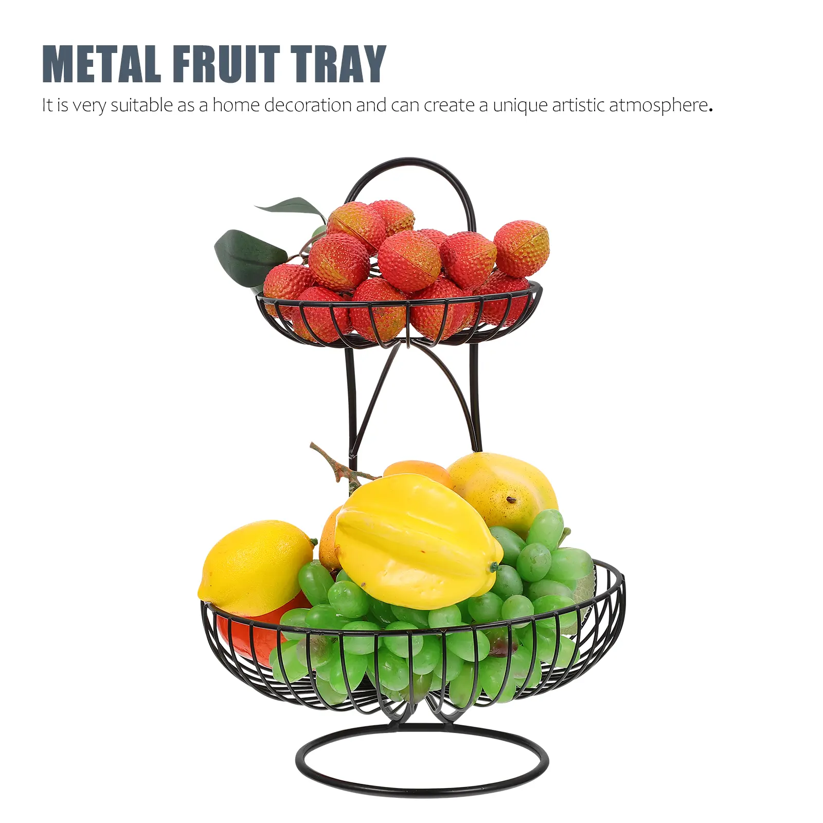 Iron Fruit Plate Basket Countertop Bowl Kitchen Dish Metal Tray Holder Decorative Stylish Safe Hotel