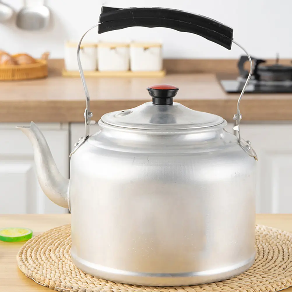 1pc Thickened Aluminum Kettle Heat Resistant Stovetop Kettle Comfortable Handle Long Lasting Fine for Tea
