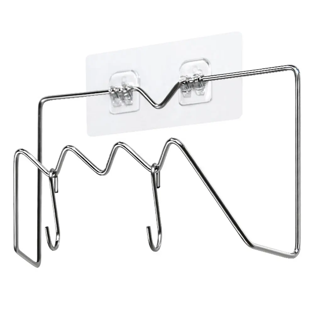 1pc Stainless Steel Wall Mounted Kitchen Storage Rack Moisture Resistant Strong Bearing Capacity Organizer Holder for Pot Cover