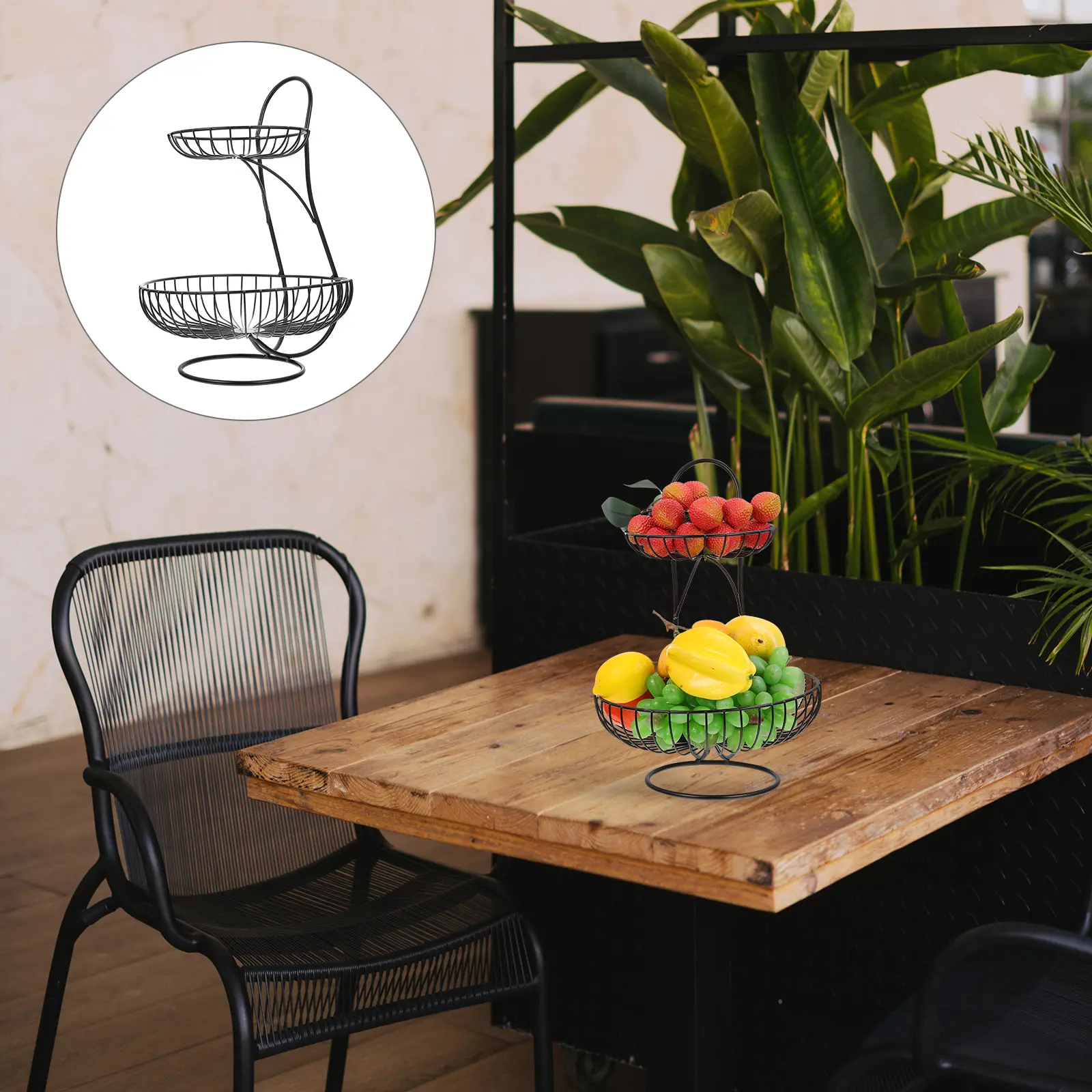 Iron Fruit Plate Basket Countertop Bowl Kitchen Dish Metal Tray Holder Decorative Stylish Safe Hotel