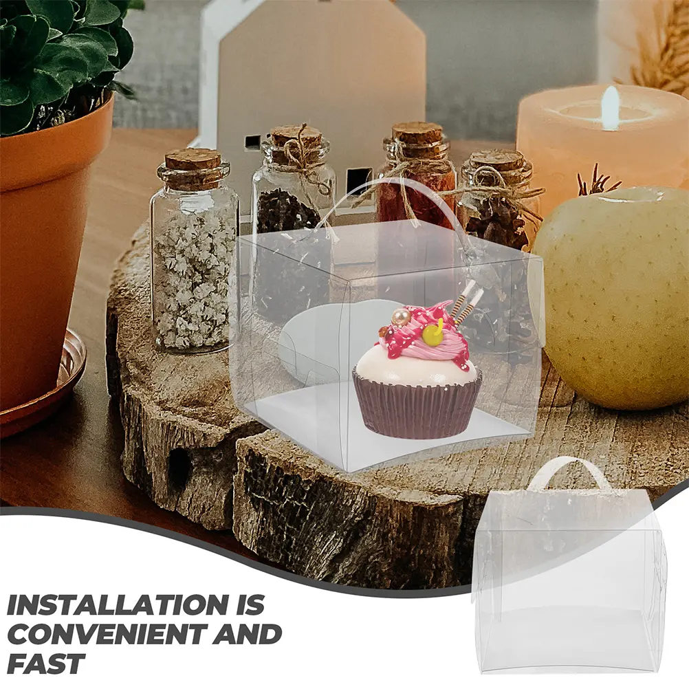 10 Pcs Cake Boxes 5 Inch Thickened PET Clear Display Portable H les Birthday Dessert Container Mousse Treat Stable Safe