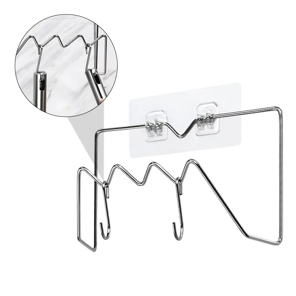 1pc Stainless Steel Wall Mounted Kitchen Storage Rack Moisture Resistant Strong Bearing Capacity Organizer Holder for Pot Cover