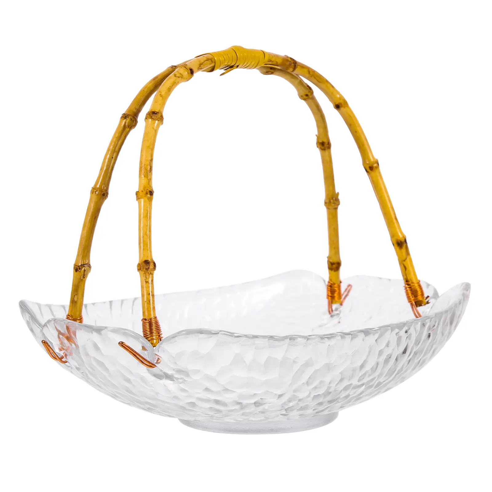 1PCS Fruit Tray Glass Snacks Holder Pattern Living Room Kitchen Bedroom Storage Plate Decorative Dry Fruits