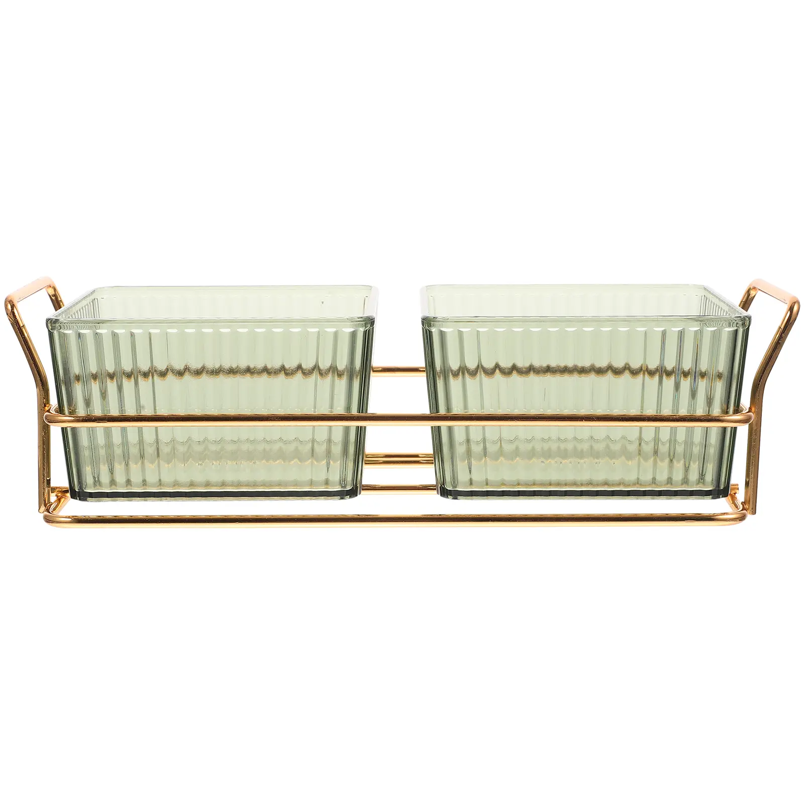 Fruit Tray 2 Compartments Green Material Snack Dish Divided Food Plate Kitchen Serveware Household Party Accessories