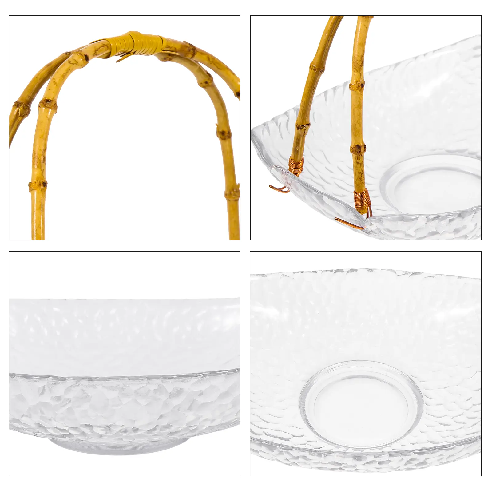 1PCS Fruit Tray Glass Snacks Holder Pattern Living Room Kitchen Bedroom Storage Plate Decorative Dry Fruits
