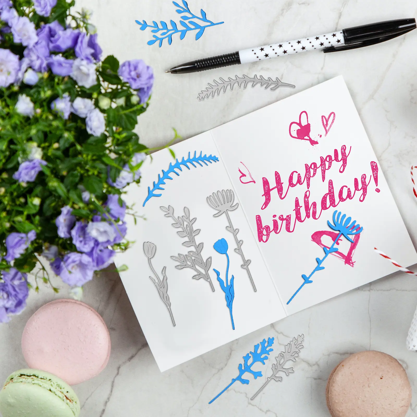 DIY Craft Stencil Cutting Dies Metal Cuts 5 Styles Wildflower Decorative Paper Kids Craft Intelligence Scrapbook Tools Simple