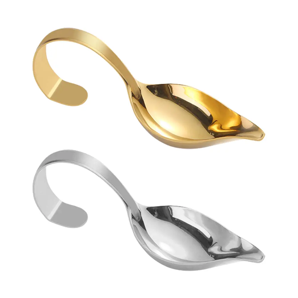 2Pcs Stainless Spoon Elegant Design Sauce Dressing Seasoning Spoons Kitchen Utensils Seasoning Spoons Bar Tools