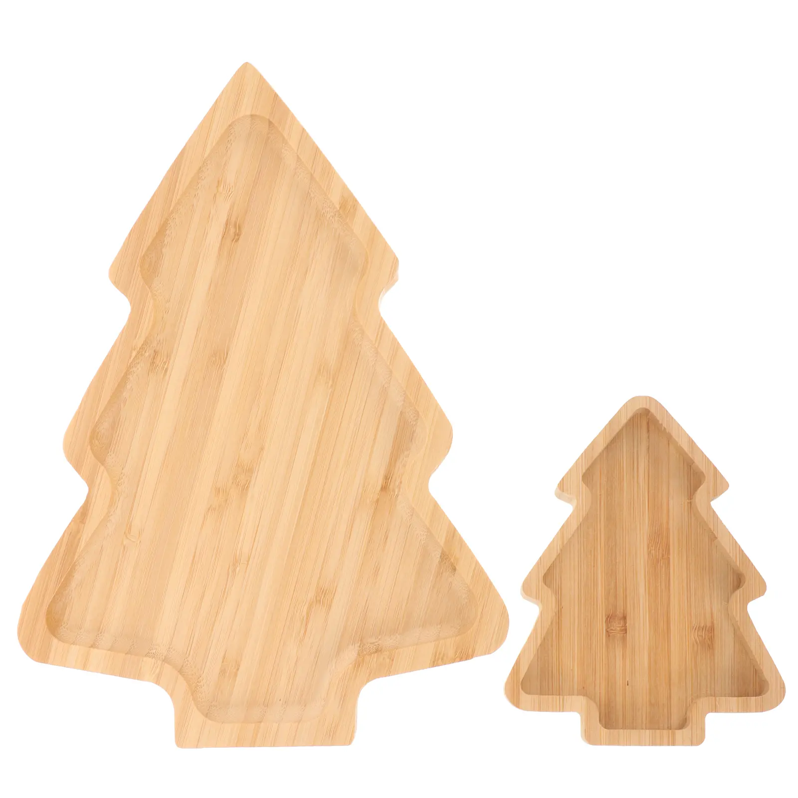 2pcs Christmas Dishes Shaped Plates Appetizer Tray Sushi Japanese Serving Wood Platters Clean Maintain Lightweight Party