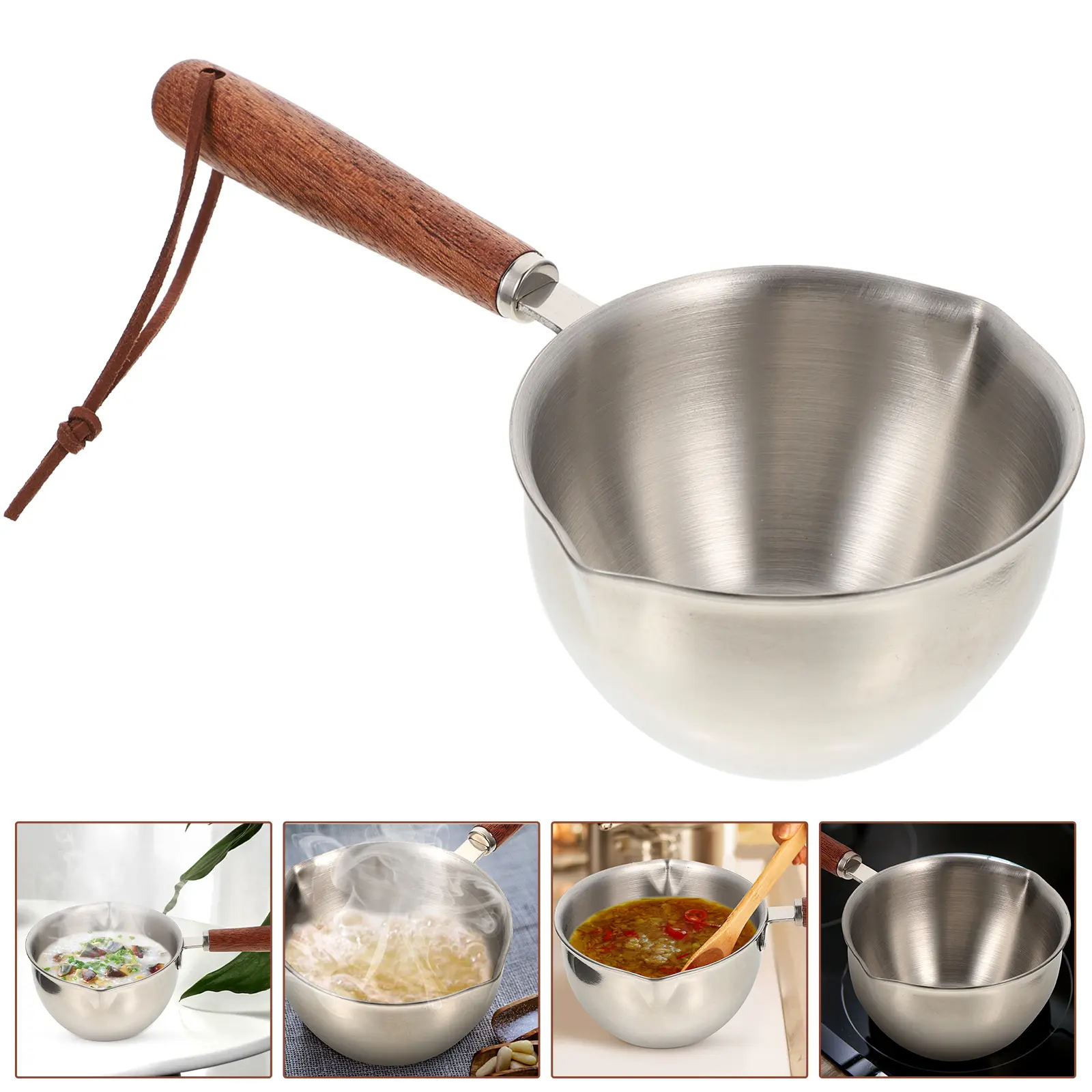 Stainless Steel Oil Pot Mini Saucepan Multi-Functional Cooking Pan Reusable Household Lightweight Easy Clean Dirt Resistant
