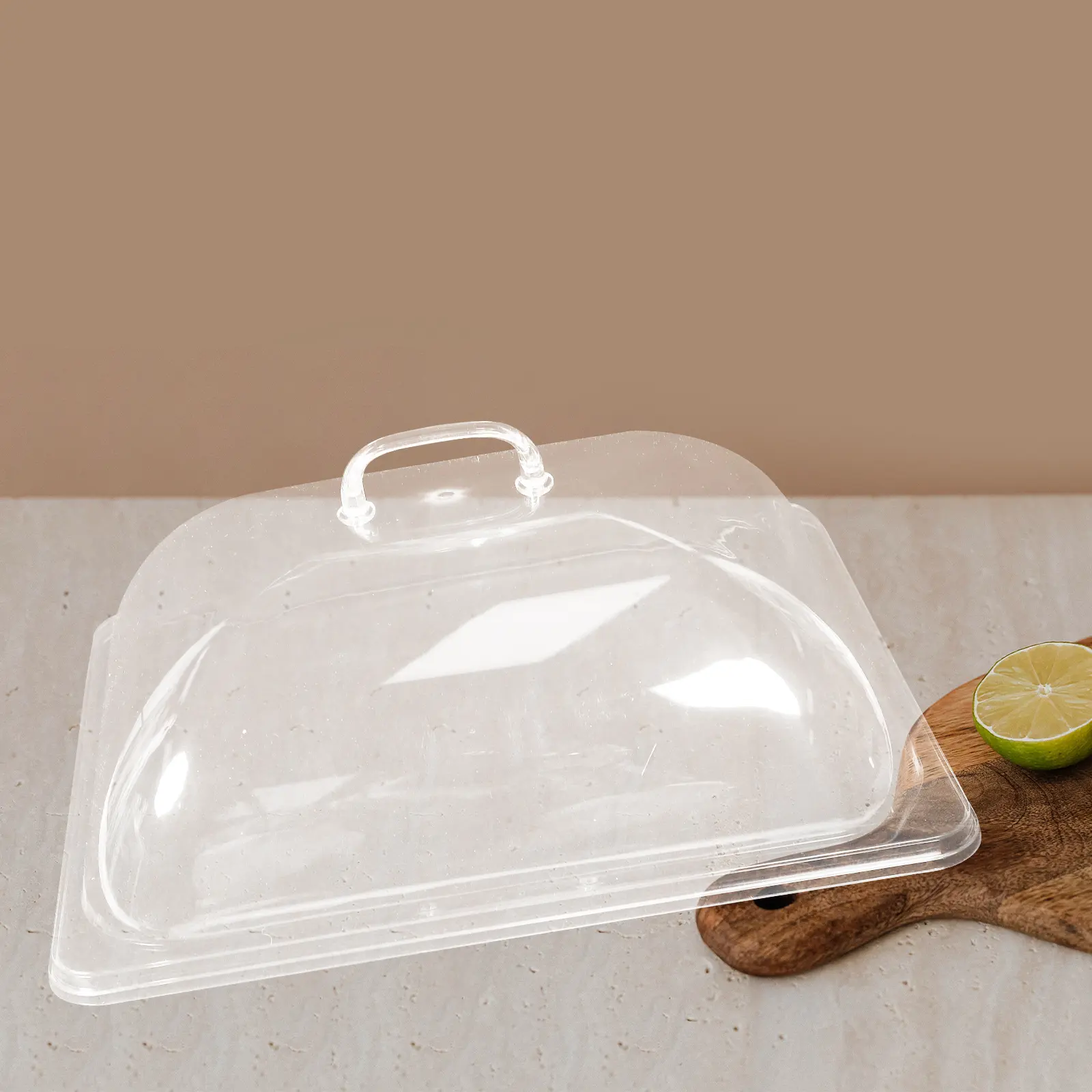 Acrylic Food Cover 33x27cm Transparent Cake Dome for Dessert Tray PC Protective Dust Cover Sturdy Easy Clean Safe Material