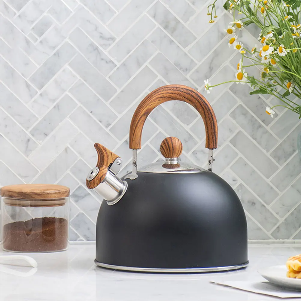 Whistle Kettle Stainless Steel Teapot Rubber Covered Nylon Anti-Scalding Stovetop Suitable Gas Boiling Water Tea Coffee Home