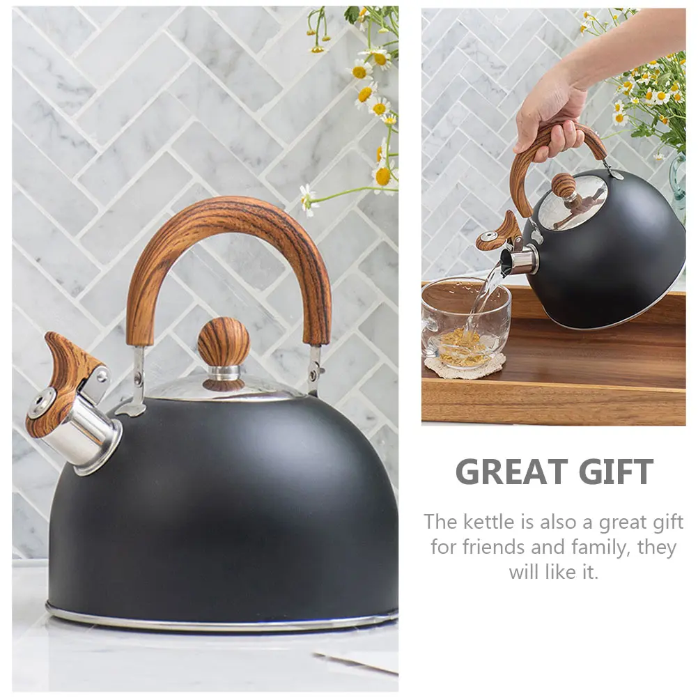 Whistle Kettle Stainless Steel Teapot Rubber Covered Nylon Anti-Scalding Stovetop Suitable Gas Boiling Water Tea Coffee Home
