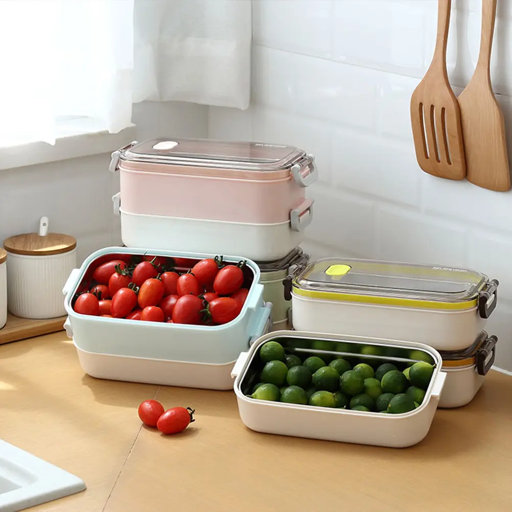 Thermal Lunch Box 1600 ML Food Container Leakproof Insulated Double Layer for School Office Students Workers
