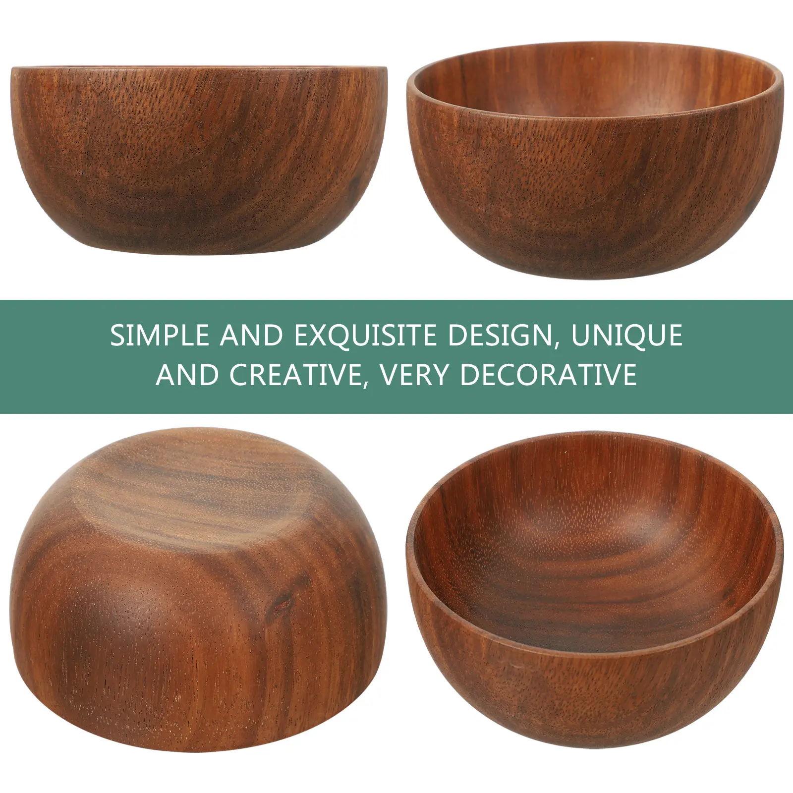 Wooden Bowl 13x6cm Small Sauce Dish Compact Fruit Household Snack Multi-function Candy Wear-resistant Dinner Serving