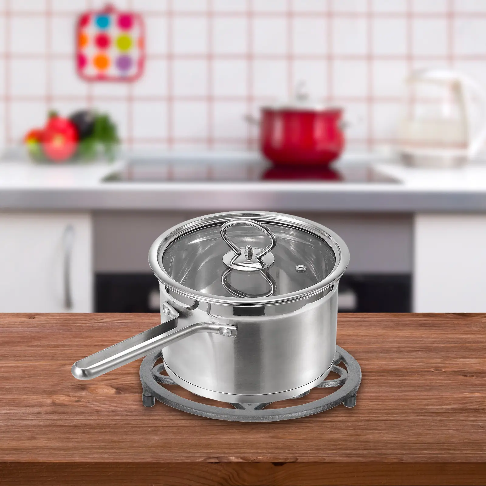 Hot Pot Pad Heat Resistant Kitchen Placemats Hollow Pot Mat Non-Slip Cast Iron Trivet Table Protector for Dining