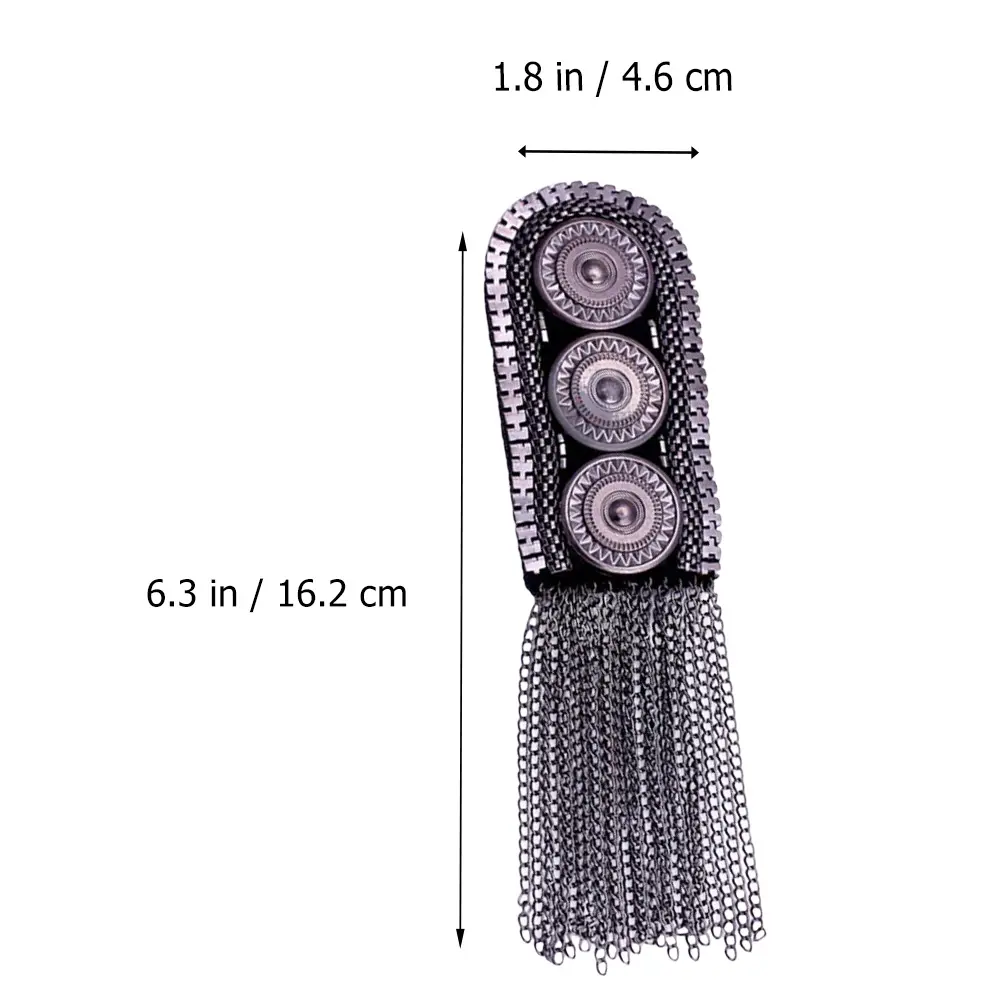 Alloy Tassel Fringe Shoulder Epaulet Safety Pin Decorative Costume Uniform Accessories 2pcs