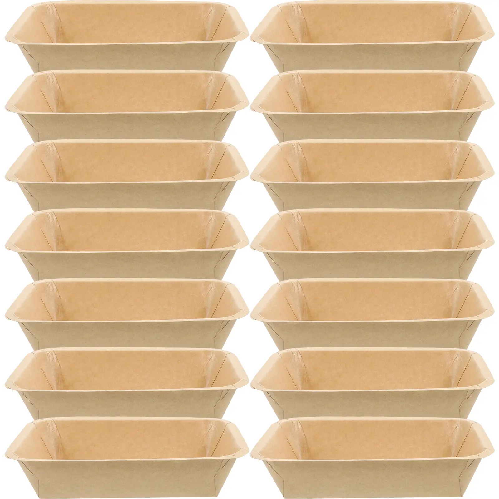 50 Pcs Grease-proof BBQ Dinner Plate Fried Chicken Accessory Burger Trays Serving Ship Box Barbecue Supply Disposable Brown