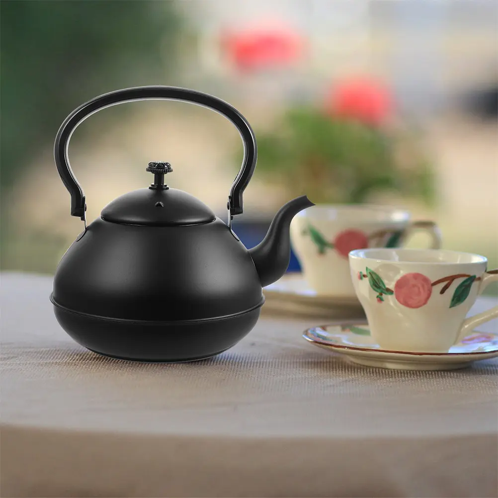 Stainless Steel Kettle Camping Hot Water Stove Retro Boiling Teapot for Gas Metal Stovetop