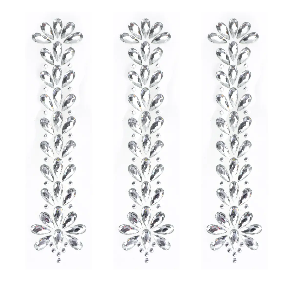 3 Sheets Resin Rhinestone Stickers Crystal DIY Decal Craft Projects Multi Shape Petals Style Durable Self Adhesive