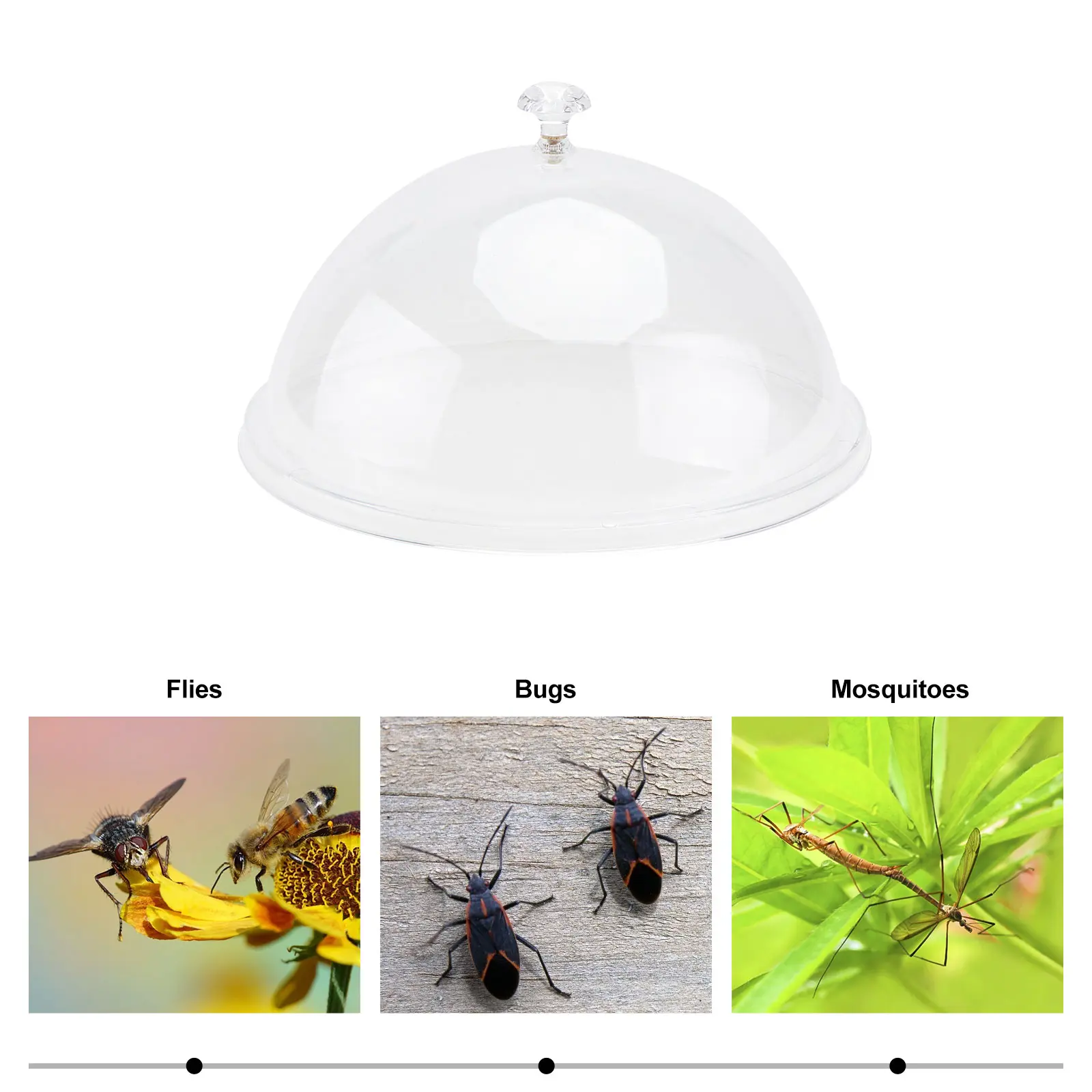 Food Cover Round Lid Tent Dessert Covers Tray Acrylic Microwave Oven Transparent Dust-proof Food Lid Safe Kitchen Bar