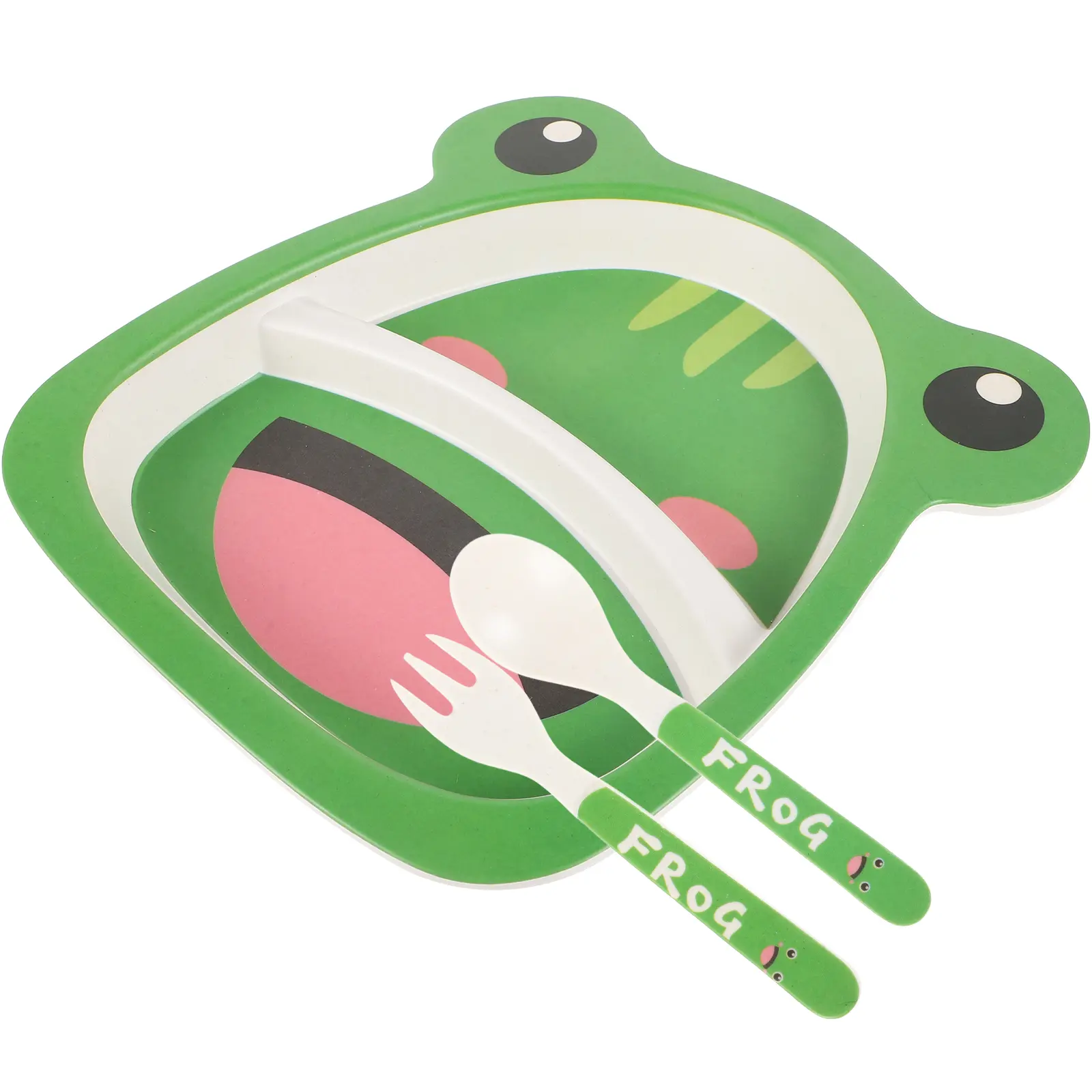 Bamboo Fiber Children Tableware Cartoon Divided Plates Kids Dinnerware Set Toddler Containers Baby Plates Food