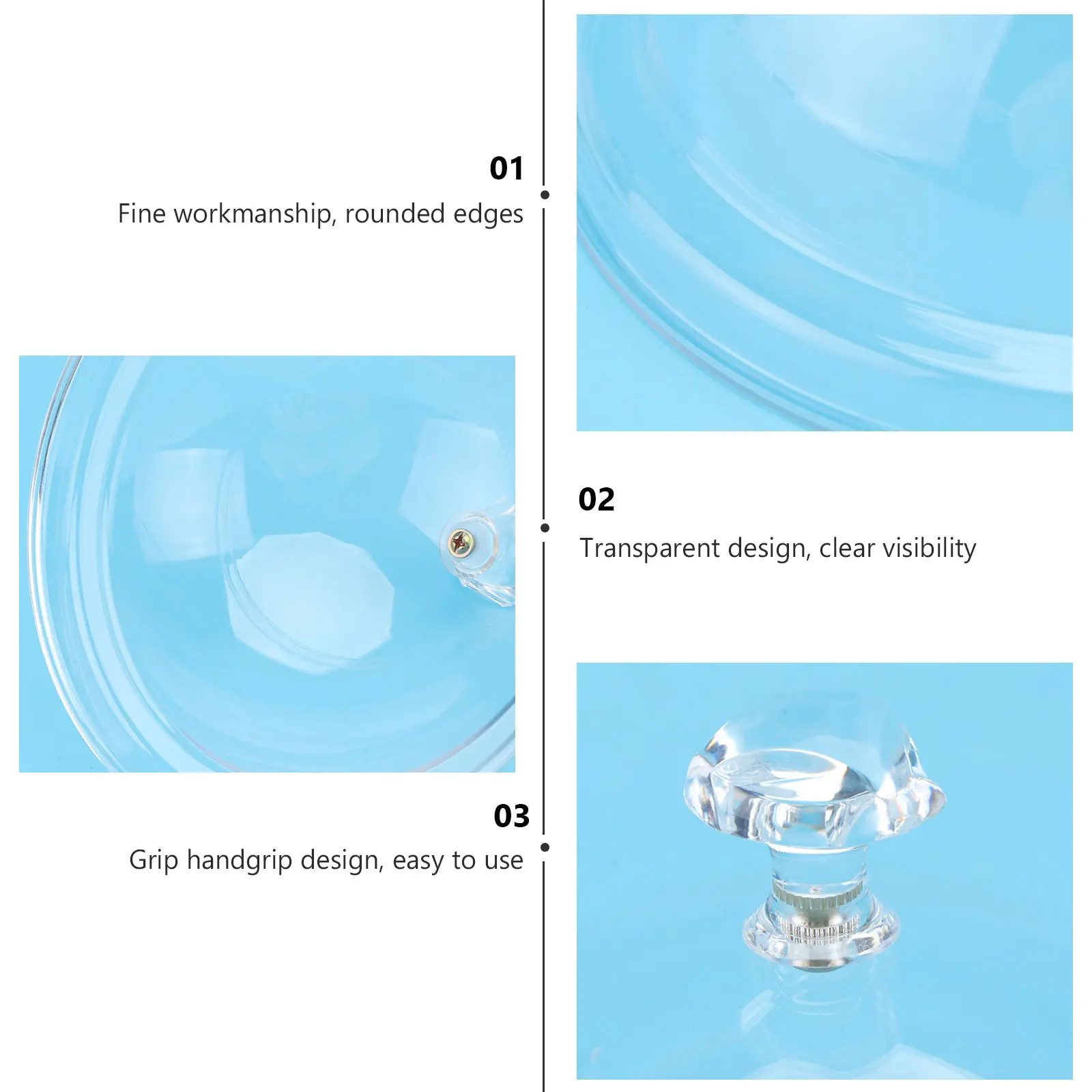 Transparent Food Covers Acrylic Dust Proof Lid Round Dessert Tent Protector Home Hotel Restaurant Kitchen Bar Use Safe