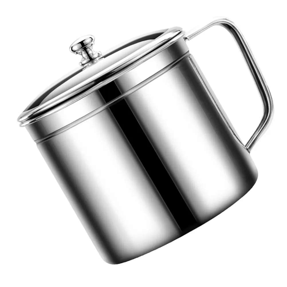 Stainless Steel Kitchen Stainless Steel Container Filter Grease Strainer Oil Holder Container Household Oil Holder Storage Can