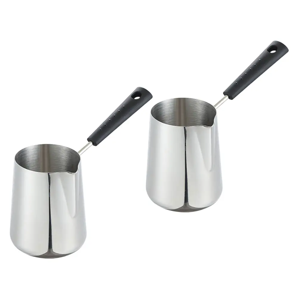2Pcs Stainless Steel Supplementary Food Pot Small Milk Warmer Chocolate Melting Butter Warming Baby Portable Lightweight