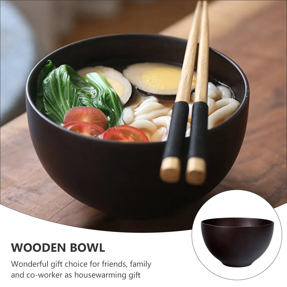Wooden Bowls Jujube Food Container Fruit Household Tableware Salad Serving Smooth Edges Practical Kitchen Bar Utensils