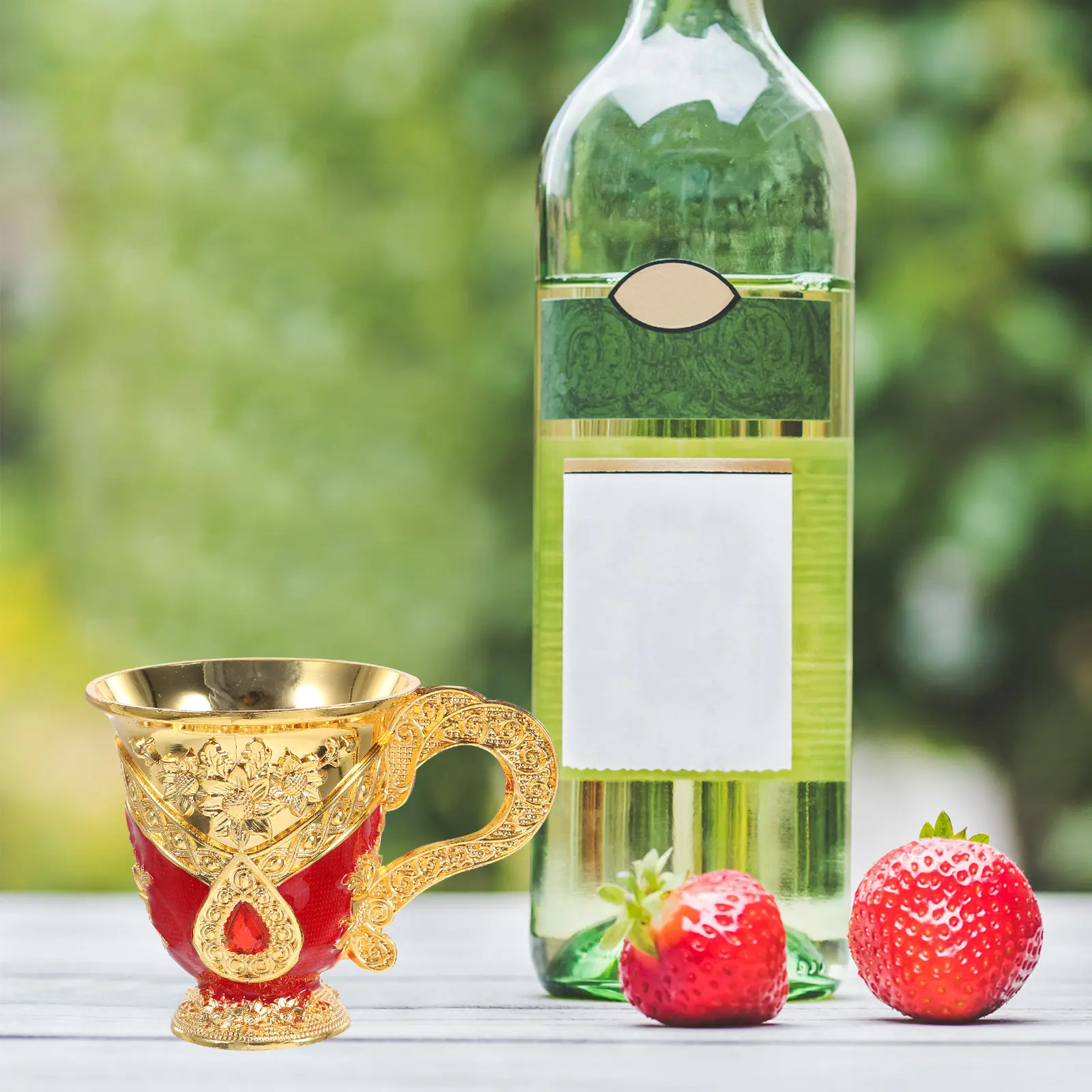 European Retro Metal Cups Aluminum Wide Mouth Design Home Accessories Reusable Drink Cups Compact Liquor Glasses