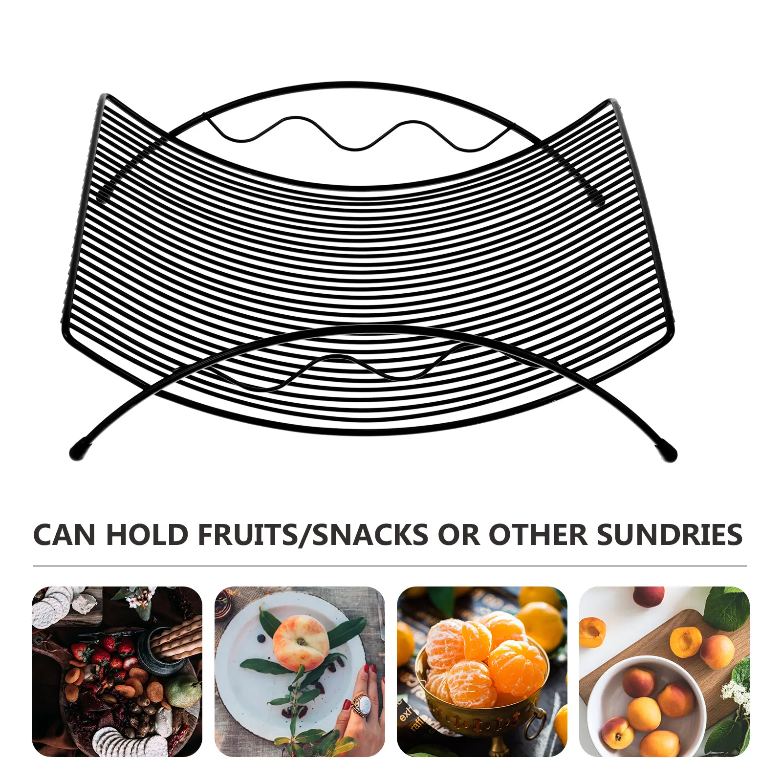 Iron Fruit Basket Safe Rustic Decor Fruits Holder Wrought Snack Tray Creative Compact Kitchen Bar Supplies