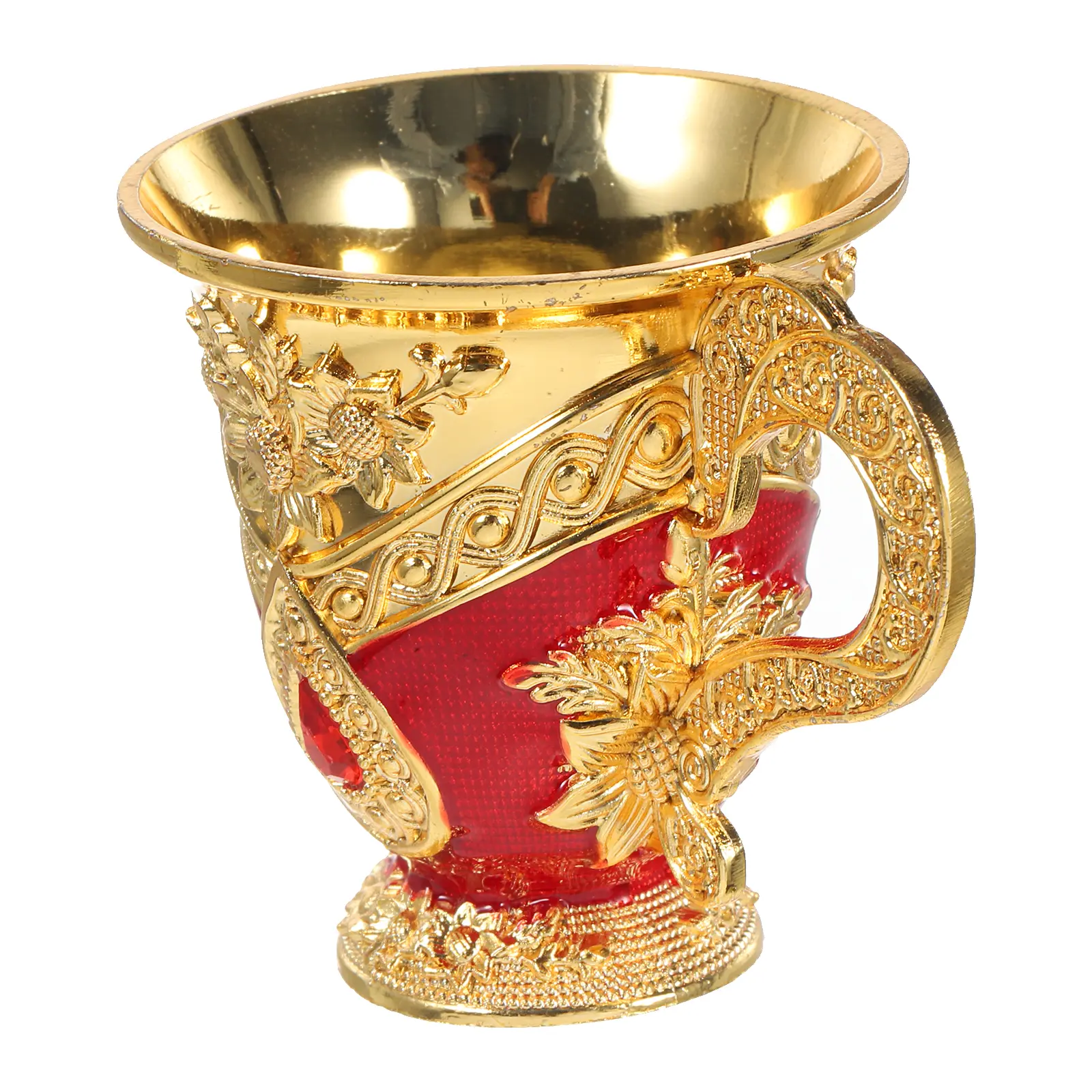 European Retro Metal Cups Aluminum Wide Mouth Design Home Accessories Reusable Drink Cups Compact Liquor Glasses