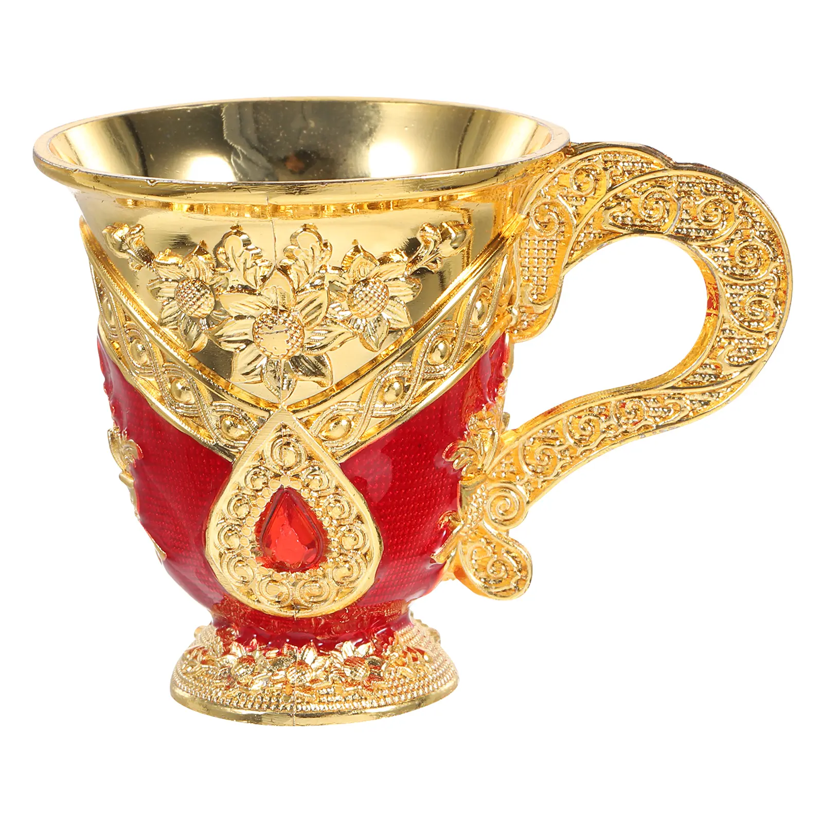 European Retro Metal Cups Aluminum Wide Mouth Design Home Accessories Reusable Drink Cups Compact Liquor Glasses