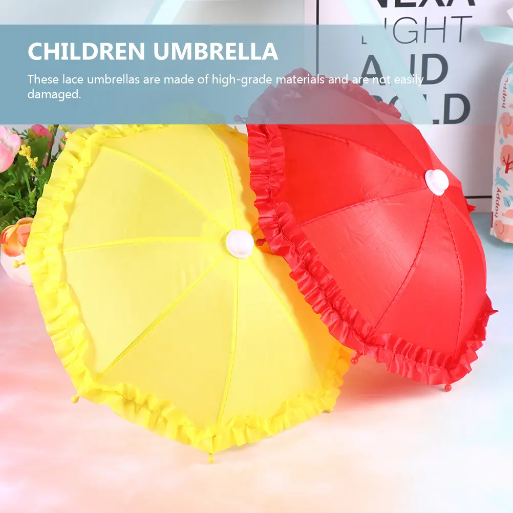 4 Pcs Mini Lace Umbrella Toy Kid Umbrella Toy Decorative Children Umbrella Shade Parasol Household Merchandises
