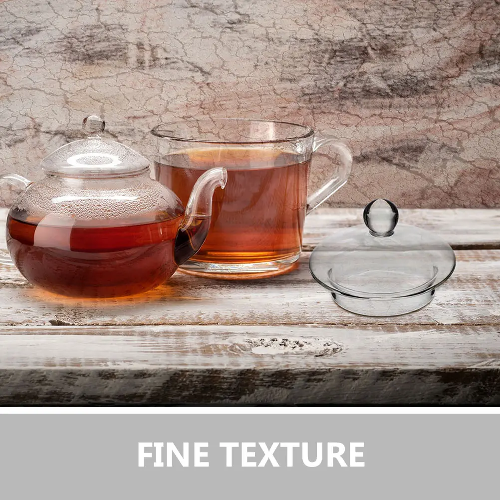 1pc Clear Glass Teapot Lid Replacement Decorative Kettle Cover Leak Proof Tea Pot Accessory For Party Camping Kitchen