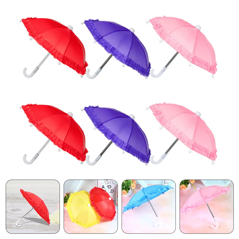 4 Pcs Mini Lace Umbrella Toy Kid Umbrella Toy Decorative Children Umbrella Shade Parasol Household Merchandises