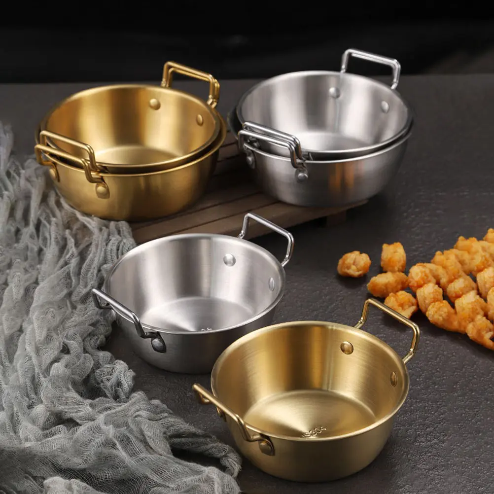 Large Stainless Steel Snack Basket Food Containers Round Serving Bowl Metal