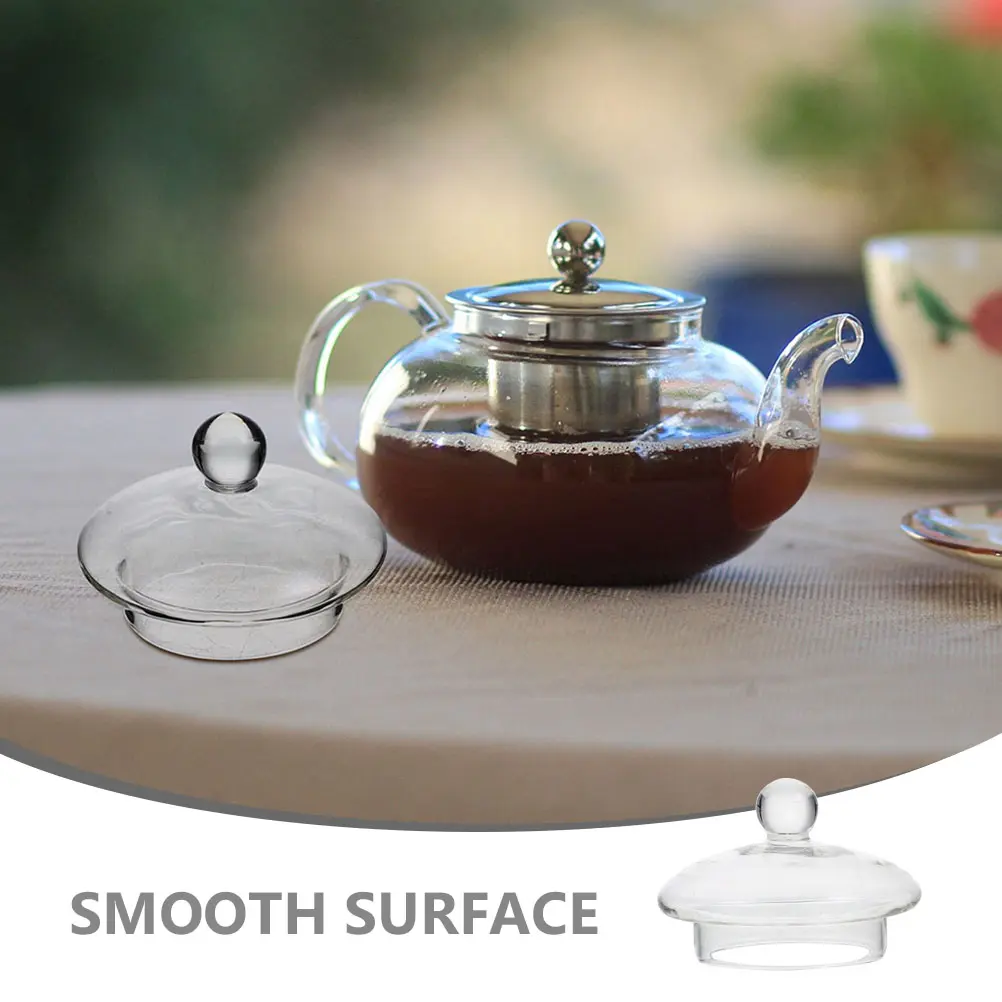 1pc Clear Glass Teapot Lid Replacement Decorative Kettle Cover Leak Proof Tea Pot Accessory For Party Camping Kitchen