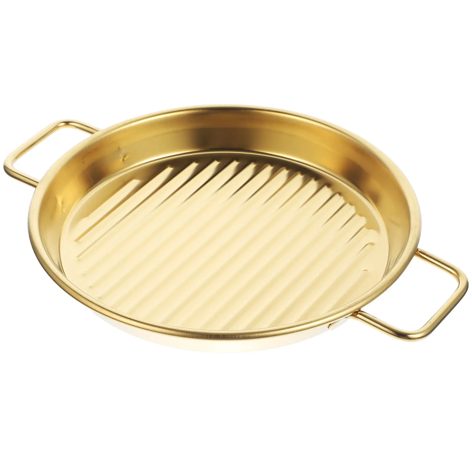 Stainless Steel Drain Pan Trays H 18CM Golden Color Snack Tray for Fried Chicken Potato Strips Serving Plates