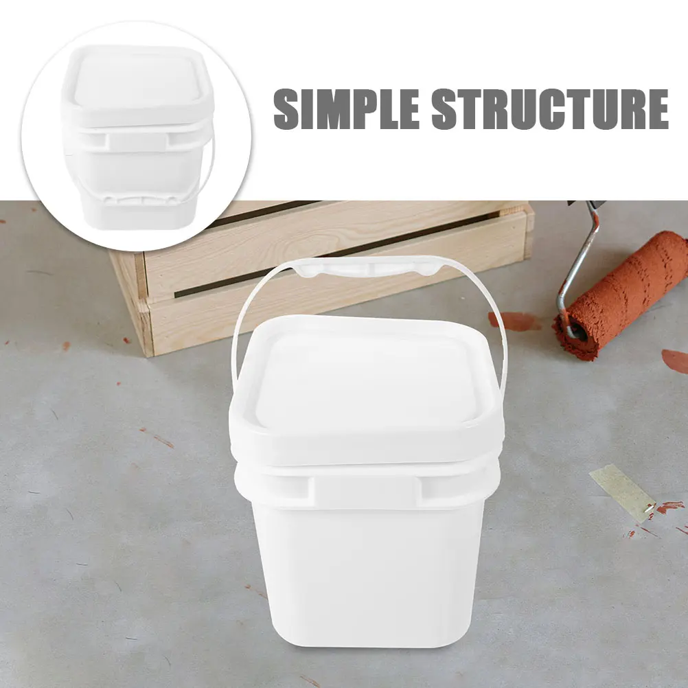 2L White ABS PP Paint Bucket With Lid Plastic Container For Art Pigment Storage Painting Buckets Cans Tools Supplies Containers