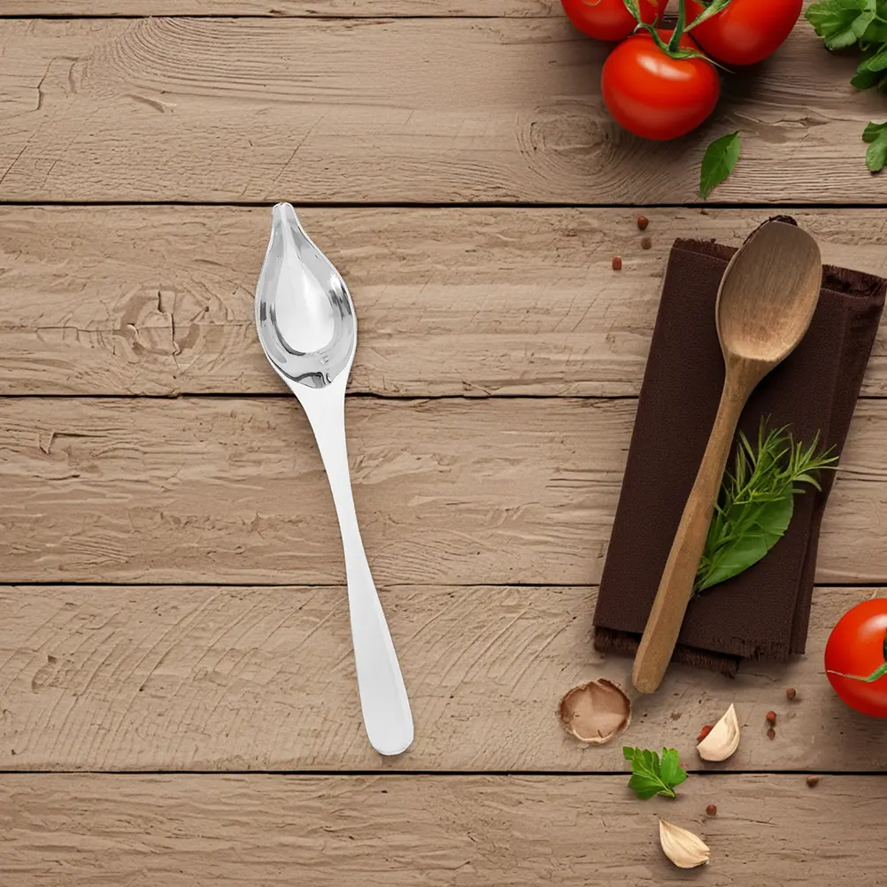 2pcs Stainless Steel Decorative Spoon for Dessert Presentation Basting Spout Precision Design Ergonomic Handle Culinary Kitchen