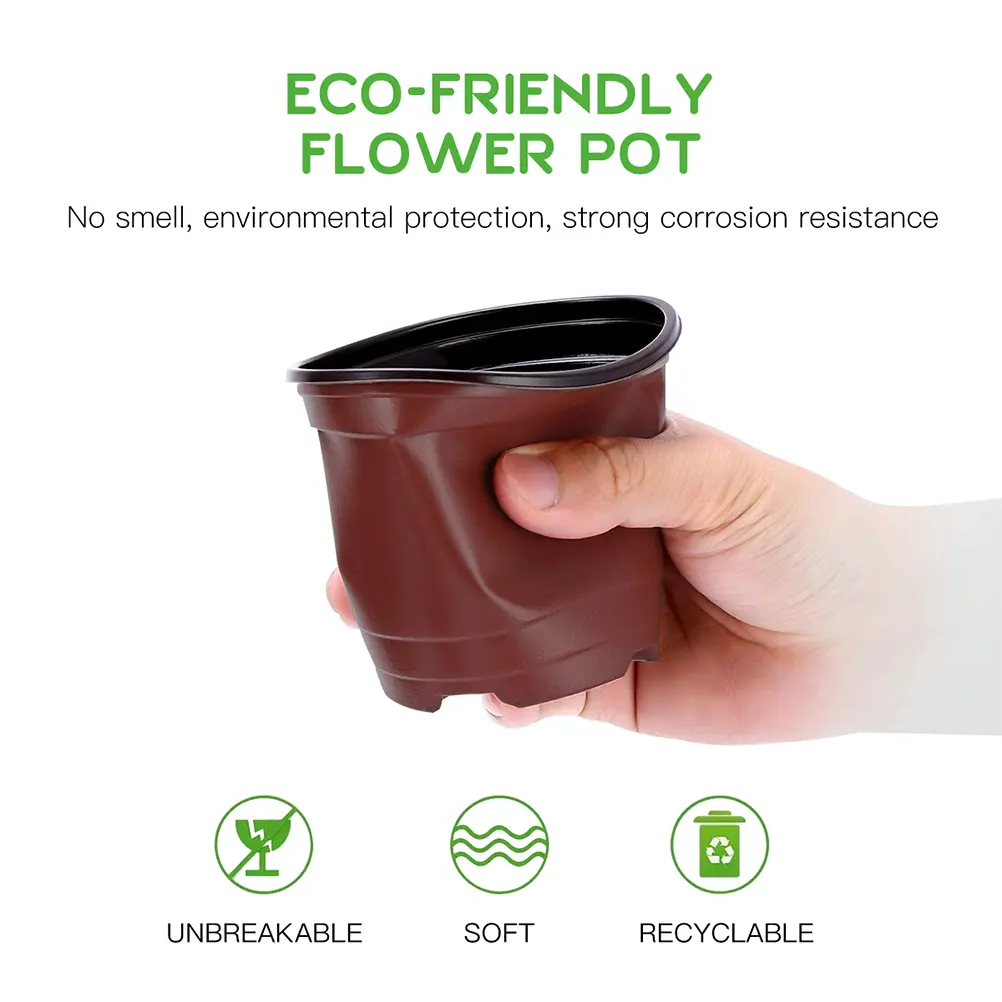 100 Pcs Plastic Seedling Pot Durable Nursery Cups Lightweight Gardening Containers Weather Resistant Drainage Ventilation Flower
