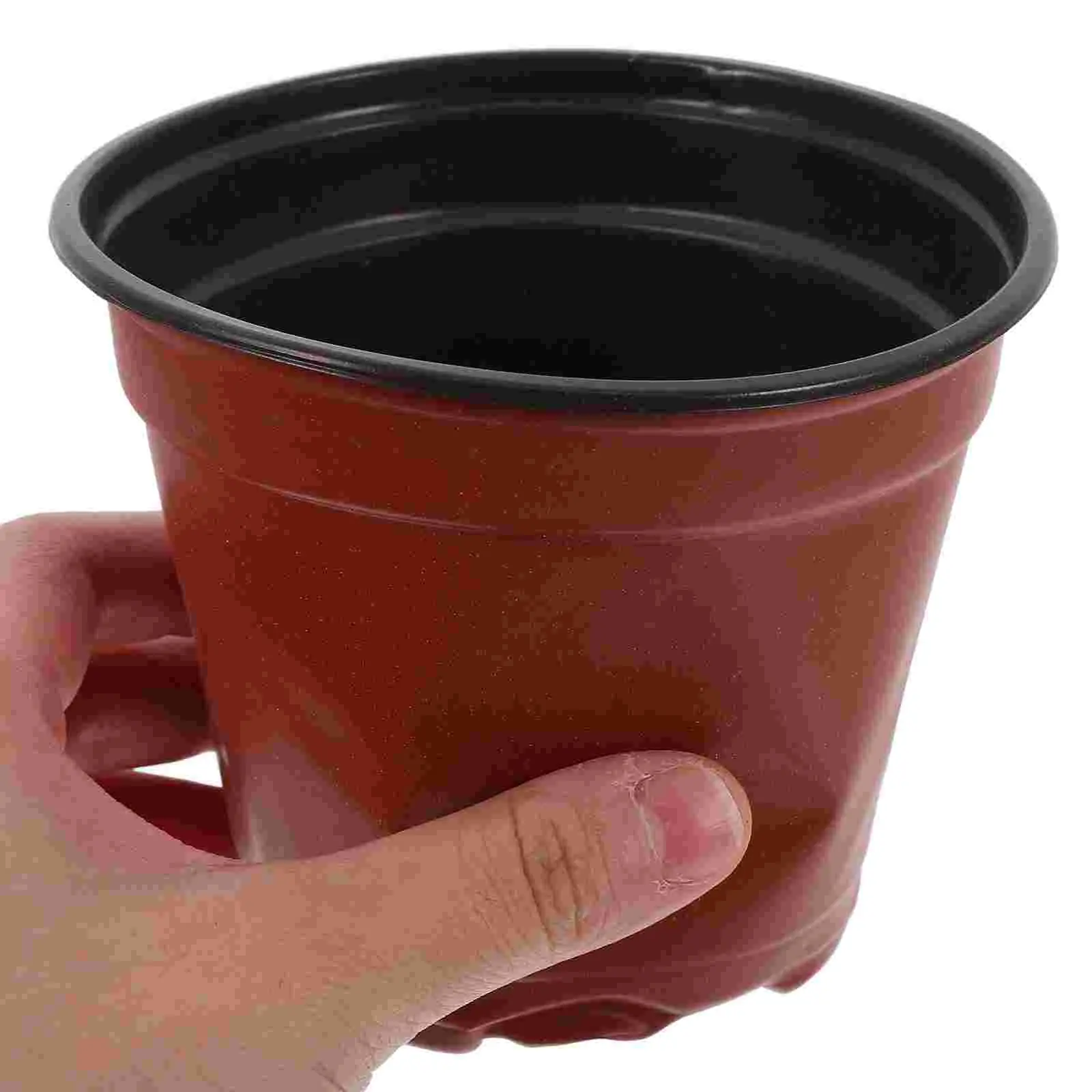 100 Pcs Plastic Seedling Pot Durable Nursery Cups Lightweight Gardening Containers Weather Resistant Drainage Ventilation Flower