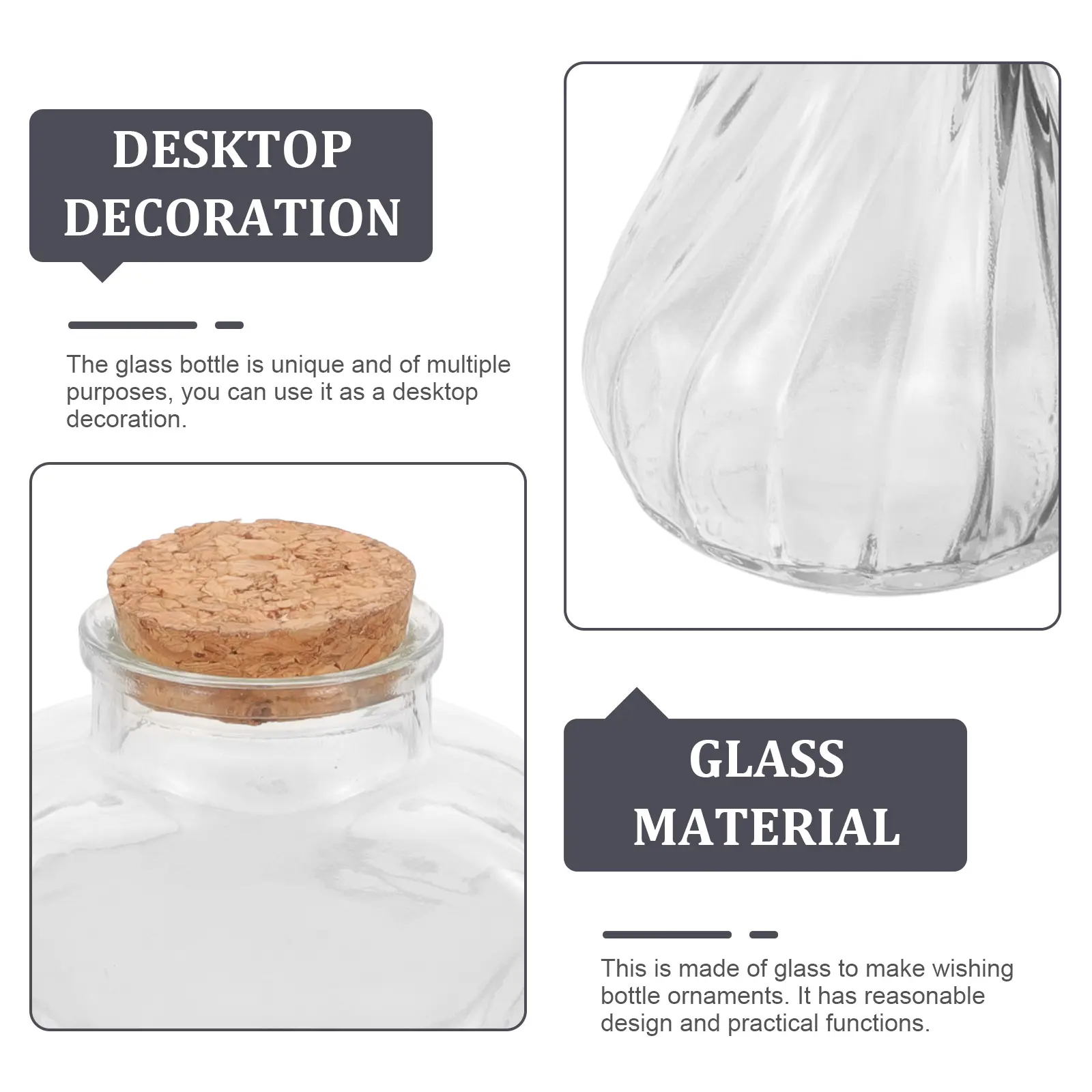3Pcs Sand Ceremony Set Clear Glass Heart Vase Wedding Ceremony Bottles Wishing Drift Jars Craft Storage Containers Transparent
