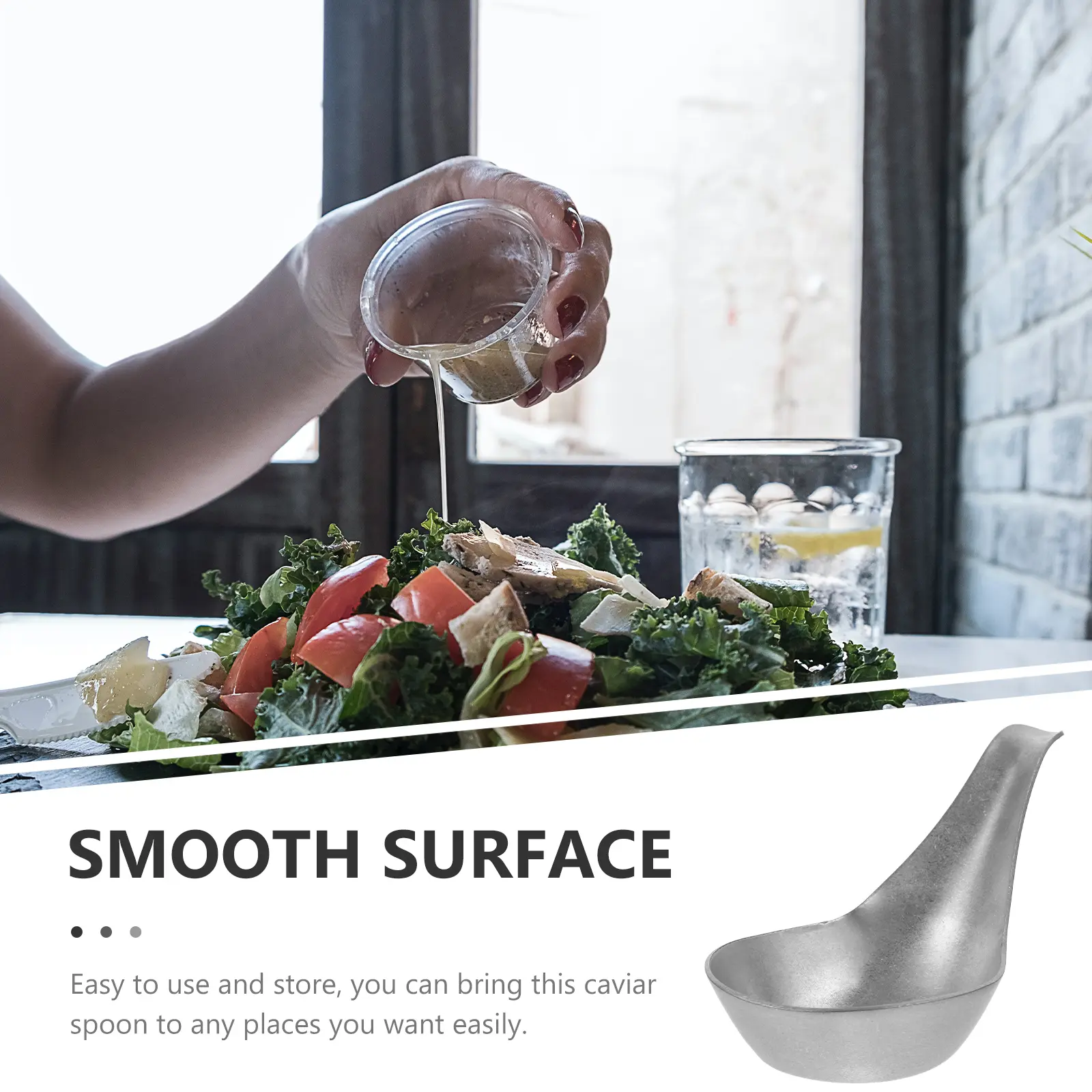 Stainless Steel Caviar Spoon Deep Bowl Finish for Ice Cream Dessert Soup Yogurt Tasting Mini Spoon Home Restaurant Party